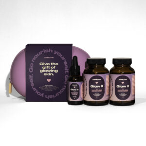 Annutri Glow it Gift Set - 2 × Glow It supplements + Facial Glow Oil + premium cosmetic bag