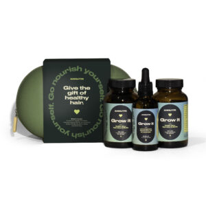 Annutri Grow it Gift Set - 2 × Grow it supplements + Scalp Oil + premium cosmetic bag